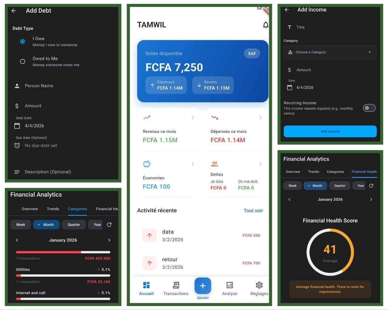 TAMWIL — Personal Finance Manager